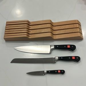 Wüsthof Classic Knife Set of 3 with In-Drawer Organizer